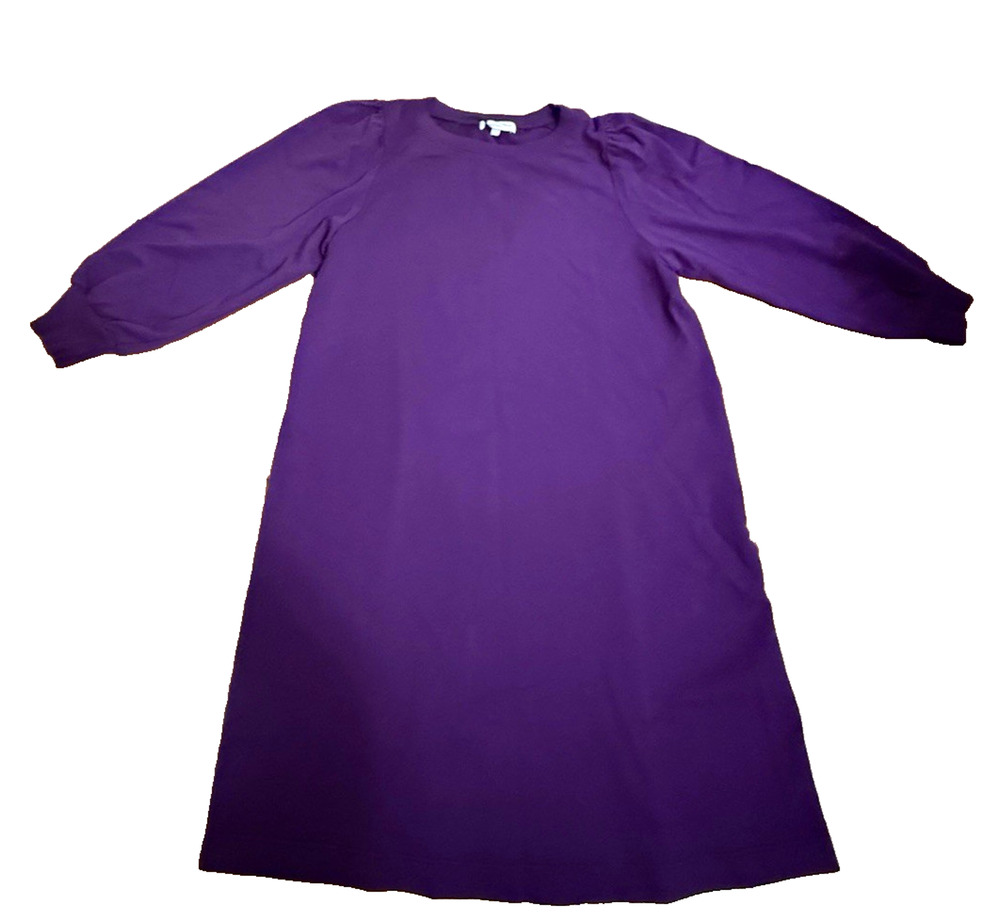 NWT MICHAEL STARS Women’s Veronica Terry Puff Sleeve Plum Dress Purple Size S